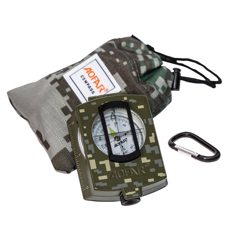 AOFAR Military Compass and Fire Starter AF-4580/381 Lensatic Sighting, Survival Kit,Waterproof and Shakeproof Measure Distance Calculator and Pouch for Camping, Hiking, Hunting, Backpacking - Image 2